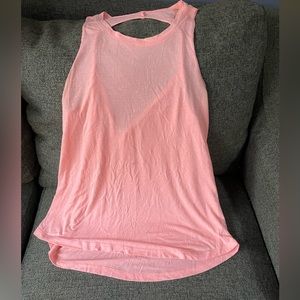 Light pink open back tank